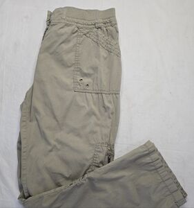 Chico's Cargo Pants Olive Drab Green Roll Tab Convertible Leg Outdoor Utility 8